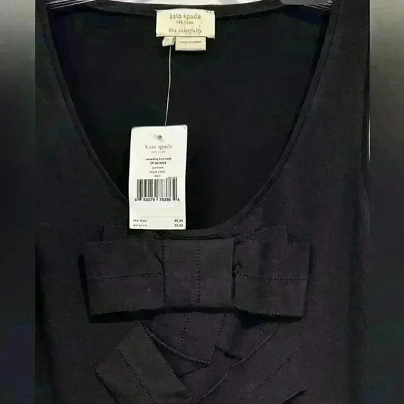 NWT KATE SPADE BLACK CASCADING BOW TANK TOP SIZE S - Picture 3 of 11